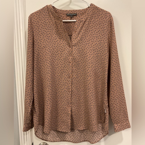Adrianna Papell Beige Patterned Blouse - Picture 1 of 4